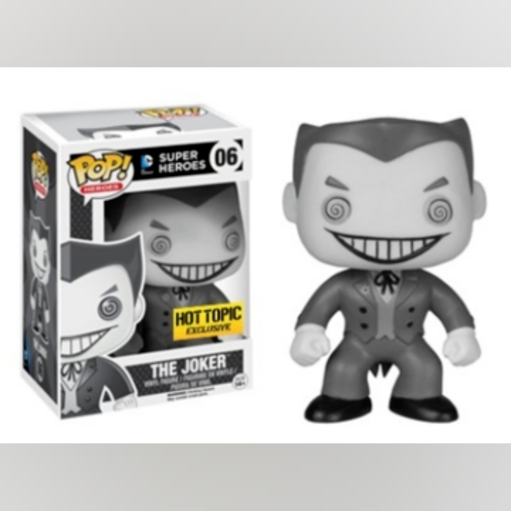 Hot Topic DC Funko The Joker Black and White Exclusive Vinyl Figure